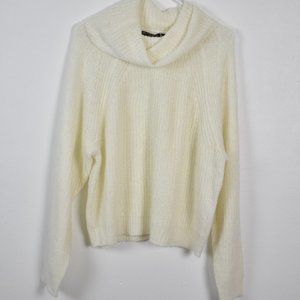BRAVE SOUL,  IVORY CHUNKY TURTLENECK KNIT SWEATER